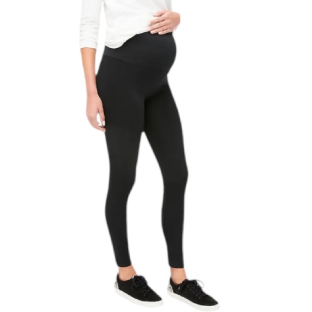 Sonoma Maternity black full length over-the-belly leggings size medium